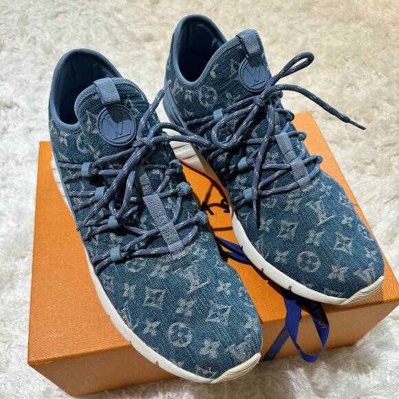 Louis Vuitton Men Fastlane Denim LV Monogram Sneaker, 10.5 LV, 11.5 US, 45.5 EUR - Picture 1 of 5